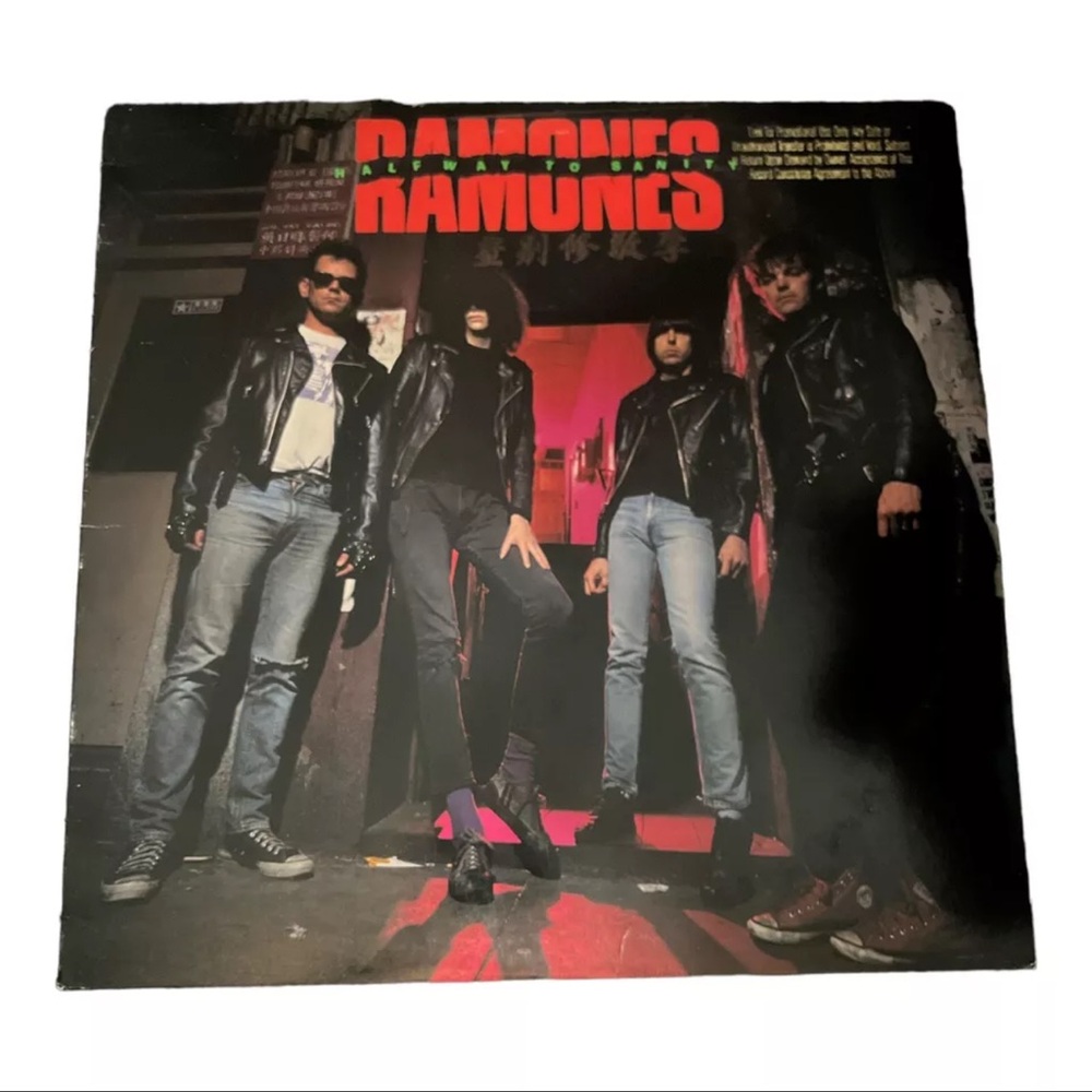RAMONES-HALF WAY to SANITY-1987 SIRE RECORDS‎ VINYL- LYRIC SLEEVE-PROMO COPY